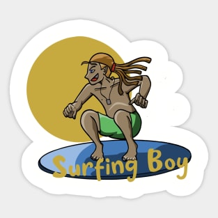 Surfing Boy Sticker